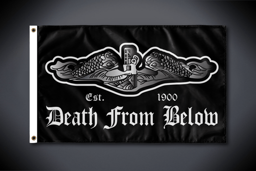 United States Silent Service Flag - Death From Below Est. 1900 (Outdoor Use - 5'w x 3'h)